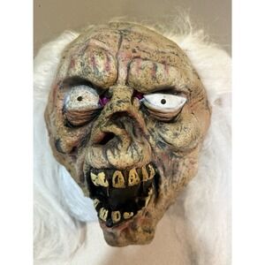PMG Halloween decaying zombie or ghoul with gnarly teeth, sunken eyes,white Hair